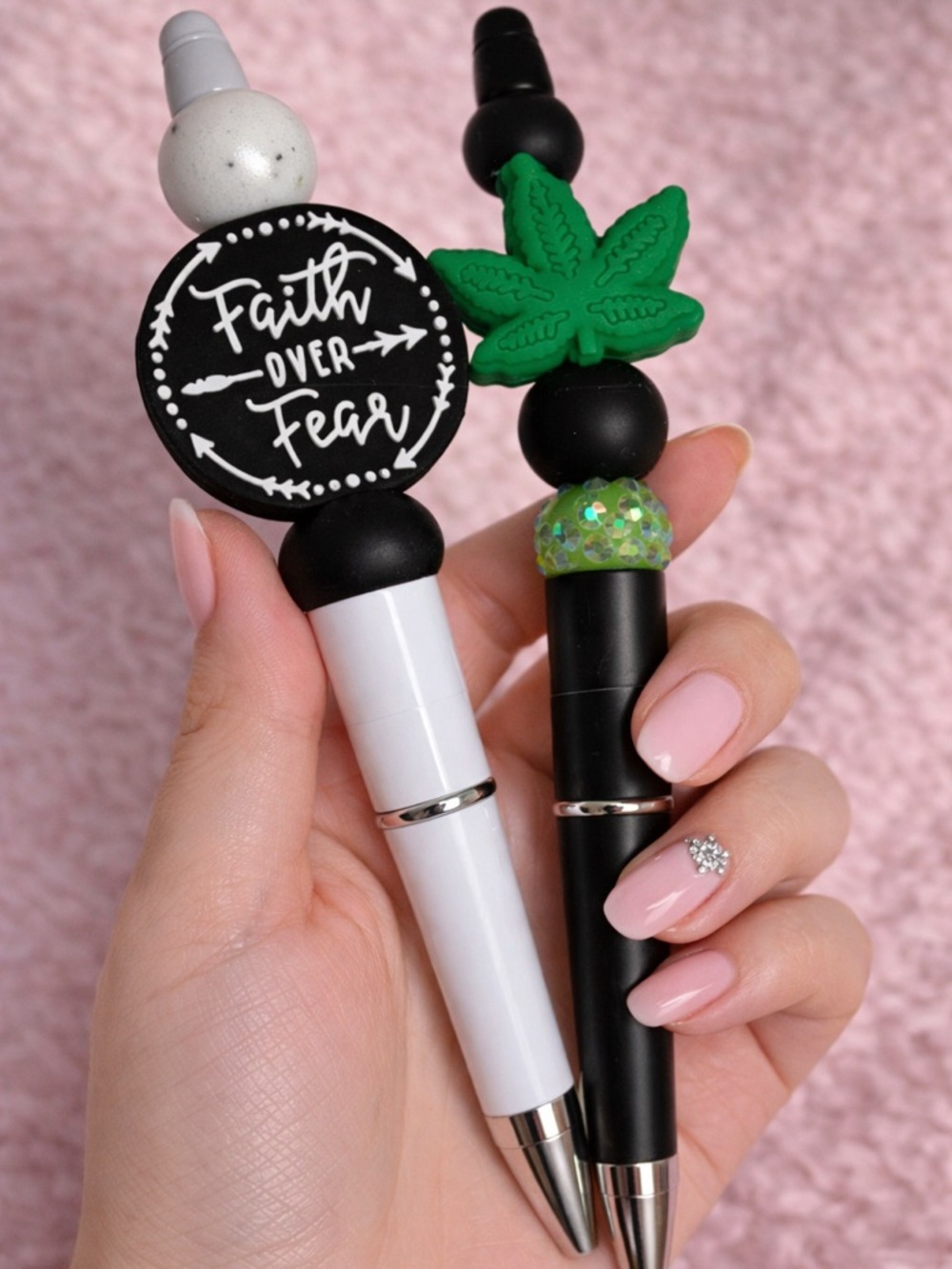 Faith Over Fear Decorative Black & White Pen Set - Home Office Stationery